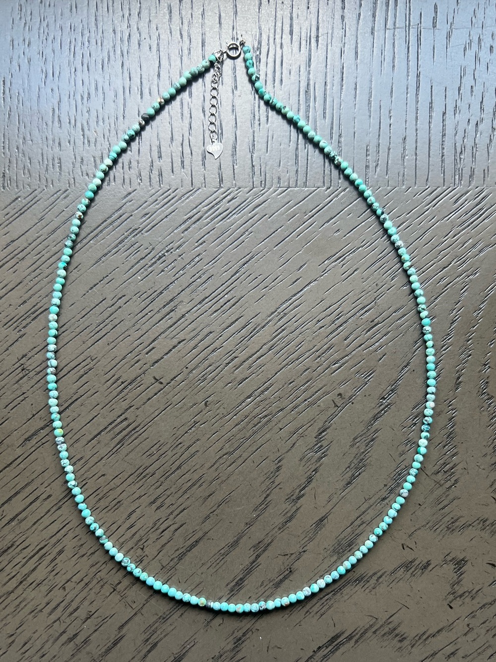 S925 Turquoise necklace 2mm SIZE 18’ ( Adjustable clasp )